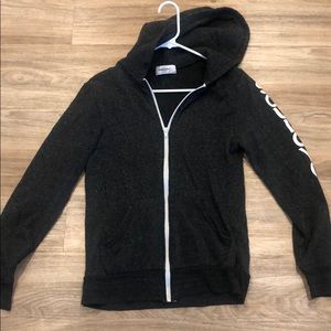 Soul cycle zip up hoodie- heather grey. S